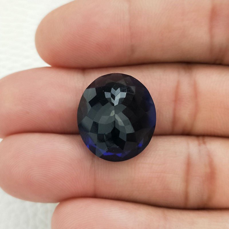 Tanzanite Idrotermale Taglio Ovale Sfaccettata a Mano Gemma Sciolta 19X17X10mm 18,30 Carati 1pz