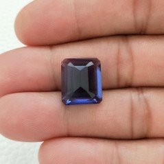 Tanzanite Idrotermale Taglio Smeraldo Ottagono Sfaccettata a Mano Gemma Sciolta 14X12X7mm 9,85 Carati 1pz