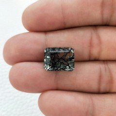 Quarzo Rutilato Idrotermale Taglio Smeraldo Ottagono Sfaccettata a Mano Gemma Sciolta 14X11X7mm 8,20 Carati 1pz