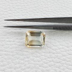 Quarzo Bicolore Idrotermale Taglio Smeraldo Ottagono Sfaccettata a Mano Gemma Sciolta 14X12X8mm 10,65 Carati 1pz