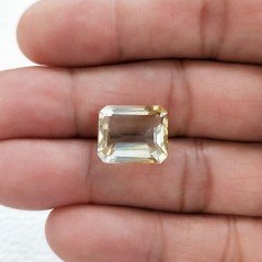Quarzo Bicolore Idrotermale Taglio Smeraldo Ottagono Sfaccettata a Mano Gemma Sciolta 14X12X8mm 10,65 Carati 1pz