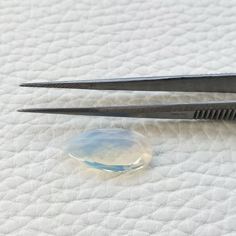 Opale Idrotermale Taglio Goccia Sfaccettata a Mano Gemma Sciolta 19X10X6mm 7,00 Carati 1pz