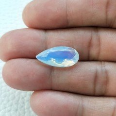Opale Idrotermale Taglio Goccia Sfaccettata a Mano Gemma Sciolta 19X10X6mm 7,00 Carati 1pz