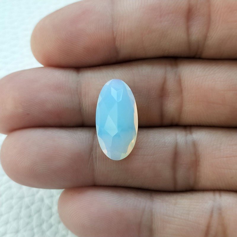 Opale Idrotermale Taglio Ovale Sfaccettata a Mano Gemma Sciolta 19X10X6mm 7,50 Carati 1pz