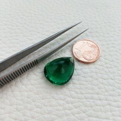 Quarzo Verde Idrotermale Forma Gocce Sfaccettato A Mano 18X14X8mm 13,20 Carati 1pz
