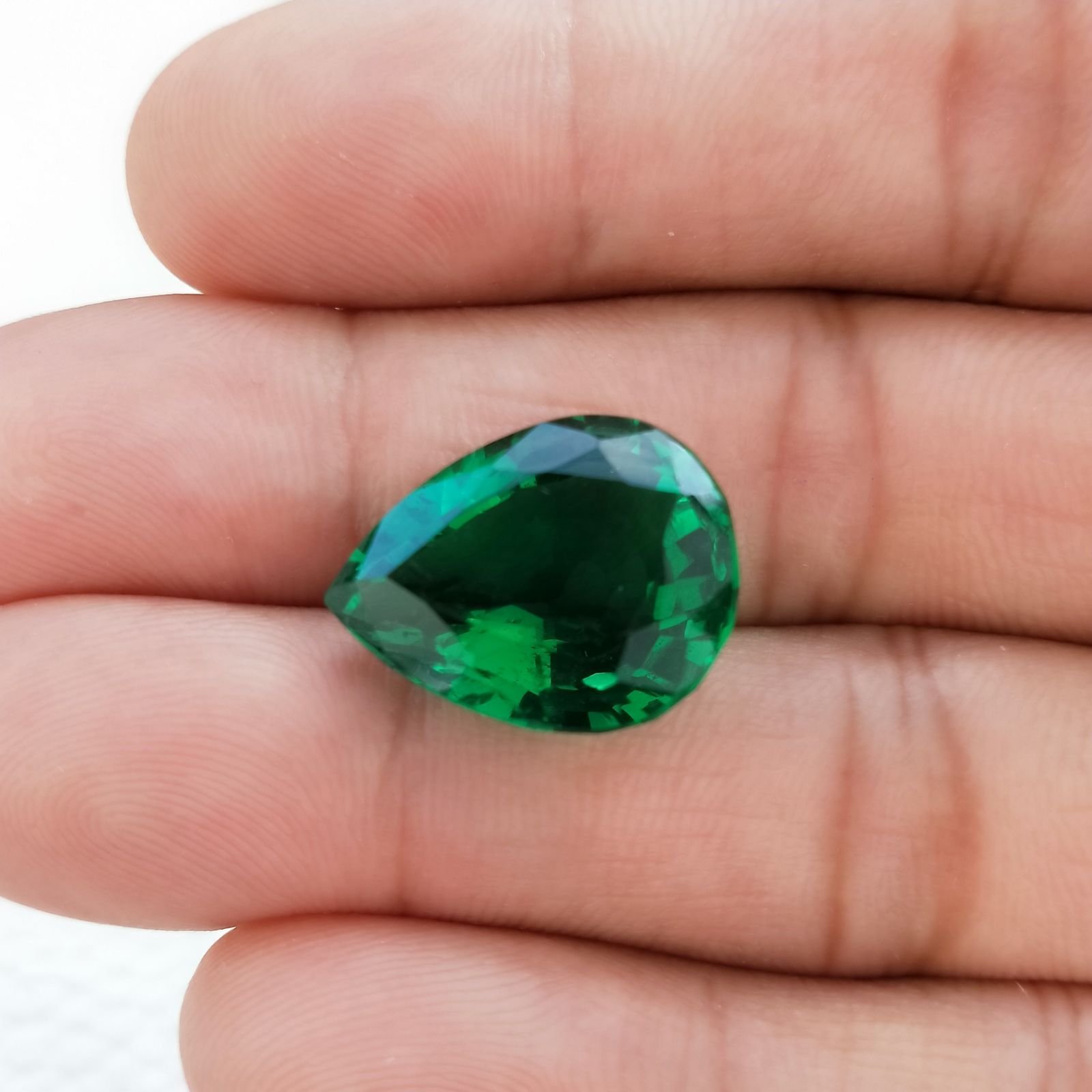 Quarzo Verde Idrotermale Forma Gocce Sfaccettato A Mano 18X14X8mm 13,20 Carati 1pz