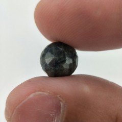 Zaffiro Blu-Grigio Naturale Taglio Tondo Cabochon Sfaccettata Rose Cut a Mano 9mm 1pz