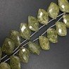Serpentite Russa Naturale Perline Forma Foglia Sfaccettata a Mano Piatto Foro Laterale