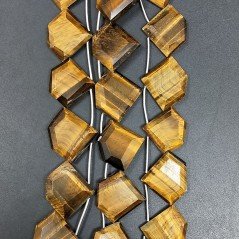 Occhio Di Tigre Naturale Perline Forma Diamante Piatto Foro Laterale Sfaccettato a Mano