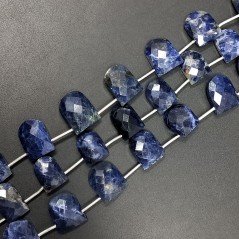 Sodalite Naturale Perline Forma Meta Cerchio Piatto Foro Laterale Sfaccettato A Mano