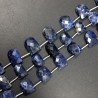Sodalite Naturale Perline Forma Meta Cerchio Piatto Foro Laterale Sfaccettato A Mano