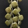 Serpentite Russa Naturale Perline Forma Cuscino Piatto Foro Laterale Sfaccettato A Mano