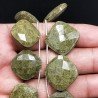 Serpentite Russa Naturale Perline Forma Cuscino Piatto Foro Laterale Sfaccettato A Mano