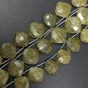 Serpentite Russa Naturale Perline Forma Cuscino Piatto Foro Laterale Sfaccettato A Mano