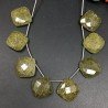 Serpentite Russa Naturale Perline Forma Cuscino Piatto Foro Laterale Sfaccettato A Mano