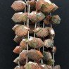 Unakite Naturale Perline Forma Rombo Piatto Foro Laterale Sfaccettato A Mano