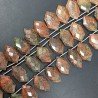 Unakite Naturale Perline Forma Rombo Piatto Foro Laterale Sfaccettato A Mano