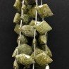 Serpentite Russo Naturale Perline Forma Rombo Piatto Foro Laterale Sfaccettato A Mano