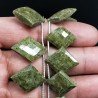 Serpentite Russo Naturale Perline Forma Rombo Piatto Foro Laterale Sfaccettato A Mano
