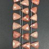 Rodonite Naturale Perline Forma Triangolo Piatto Foro Laterale Sfaccettato A Mano