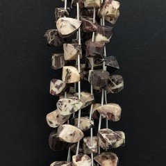 Diaspro Zebrato Naturale in Perline Forma Goccia Twist Sfaccettato a Mano Foro Laterale