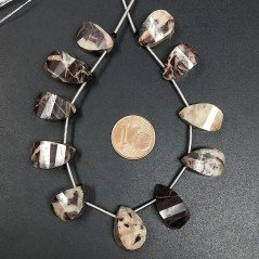 Diaspro Zebrato Naturale in Perline Forma Goccia Twist Sfaccettato a Mano Foro Laterale Diaspro Zebrato Naturale in Perline Forma Goccia Twist Sfaccettato a Mano Foro Laterale