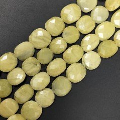 Giada Limone Naturale in Perline Forma Ovale Sfaccettato a Mano Foro Passante