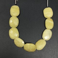 Giada Limone Naturale in Perline Forma Ovale Sfaccettato a Mano Foro Passante