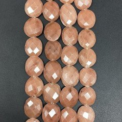 Rodonite Naturale in Perline Forma Ovale Sfaccettato a Mano Foro Passante