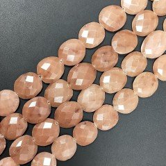 Rodonite Naturale in Perline Forma Ovale Sfaccettato a Mano Foro Passante