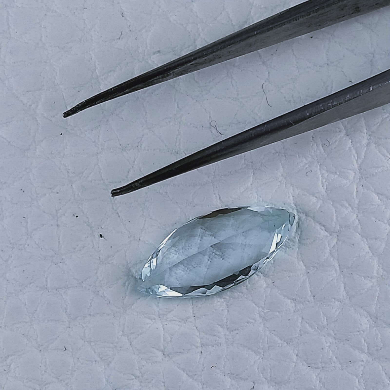 Acquamarina Naturale Taglio Marquise Sfaccettata Fatto a Mano Gemma Sciolta 14X6X4mm 2,00 Carati 1pz