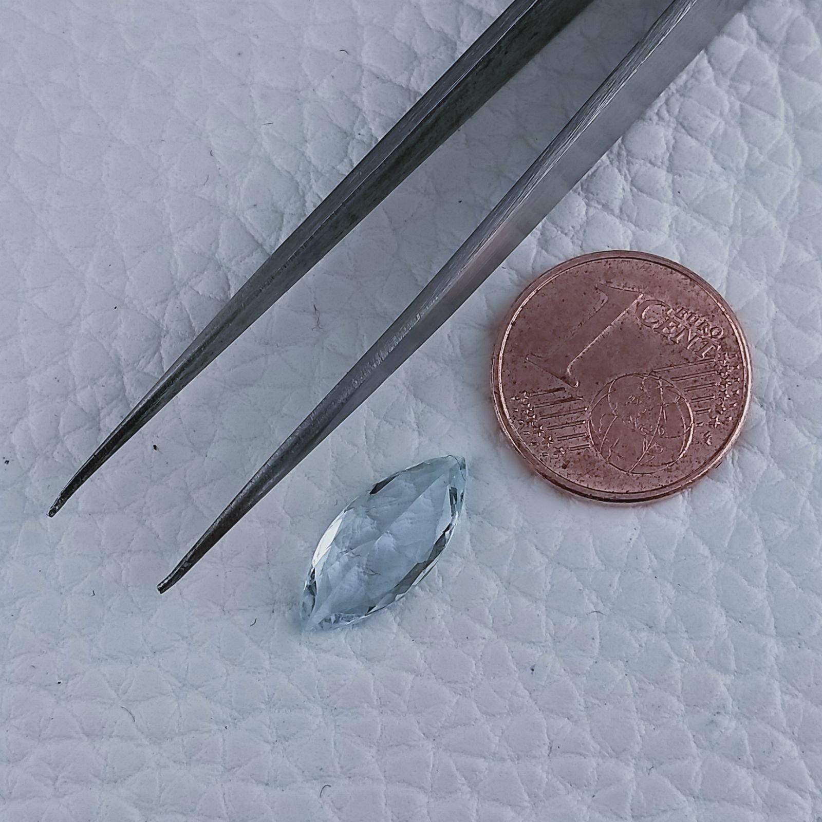 Acquamarina Naturale Taglio Marquise Sfaccettata Fatto a Mano Gemma Sciolta 14X6X4mm 2,00 Carati 1pz