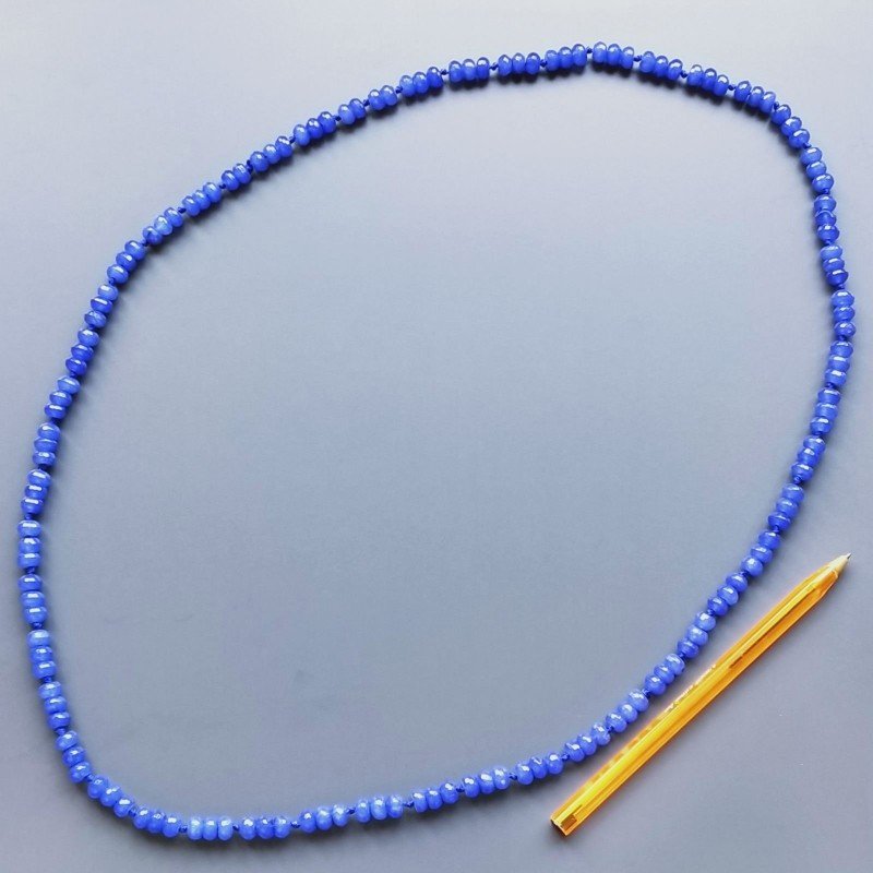 Collana Annodato di Agata - Lapis Tondo Sfaccettato 08mm