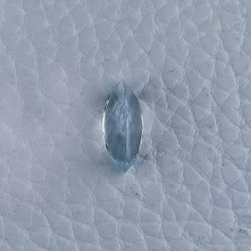 Acquamarina Naturale Taglio Marquise Sfaccettata Fatto a Mano Gemma Sciolta 14X5X5mm 2,35 Carati 1pz