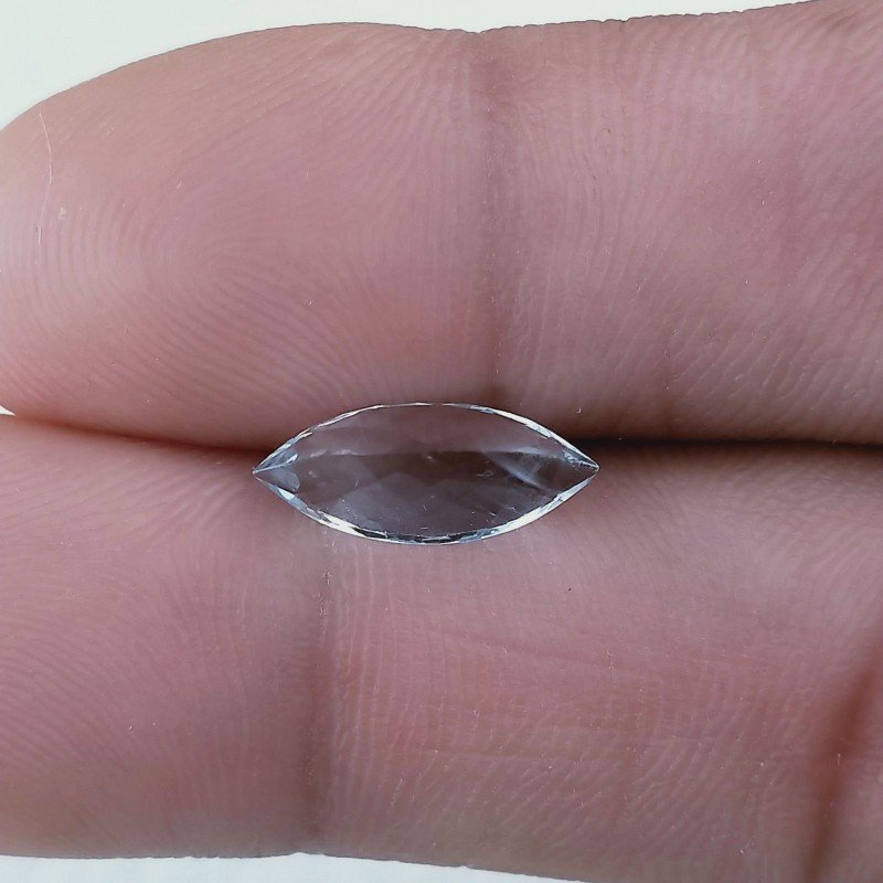 Acquamarina Naturale Taglio Marquise Sfaccettata Fatto a Mano Gemma Sciolta 14X5X5mm 2,35 Carati 1pz