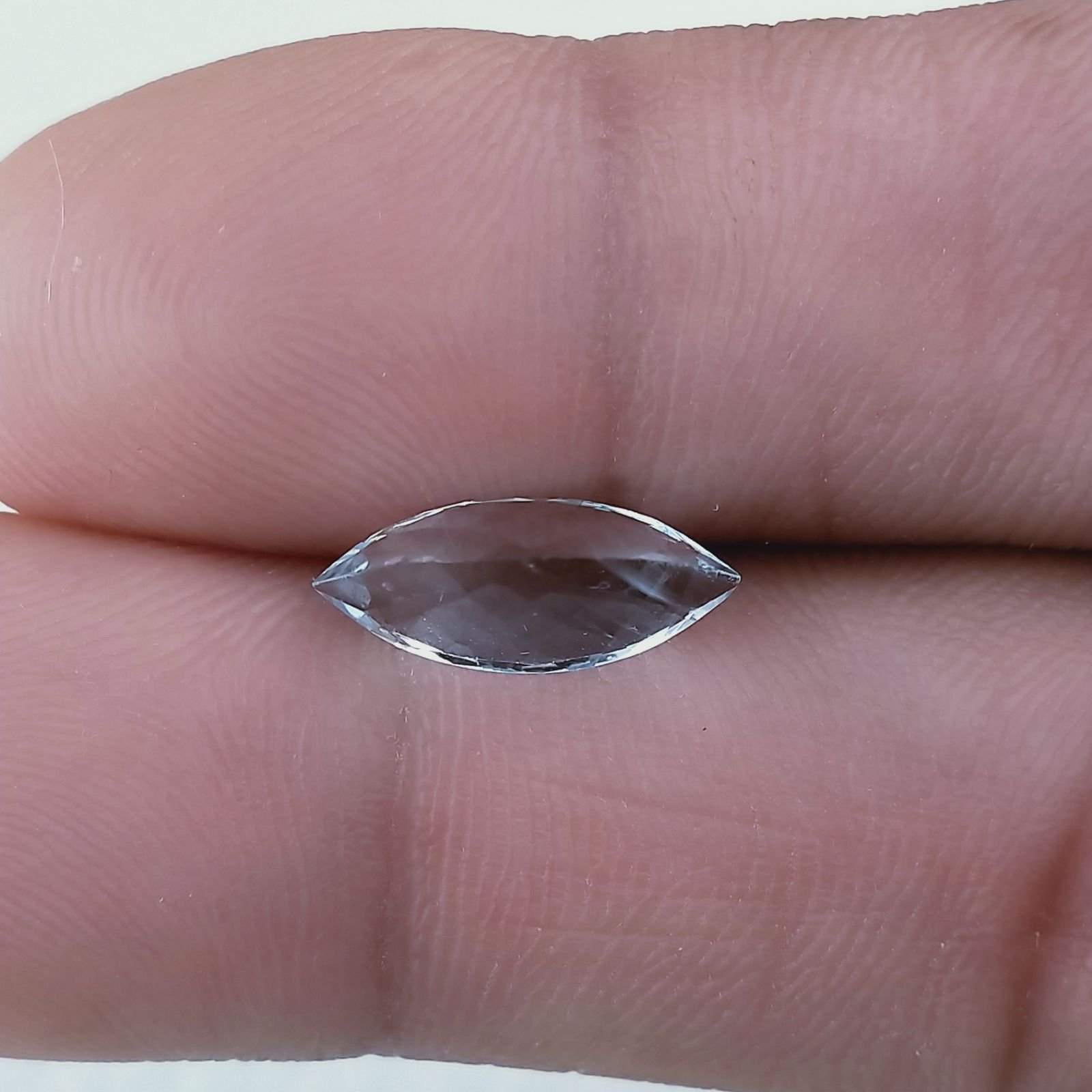 Acquamarina Naturale Taglio Marquise Sfaccettata Fatto a Mano Gemma Sciolta 14X5X5mm 2,35 Carati 1pz