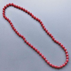 Collana Annodato di Agata Rubino Forma Tondo Sfaccettato 10mm Satinato