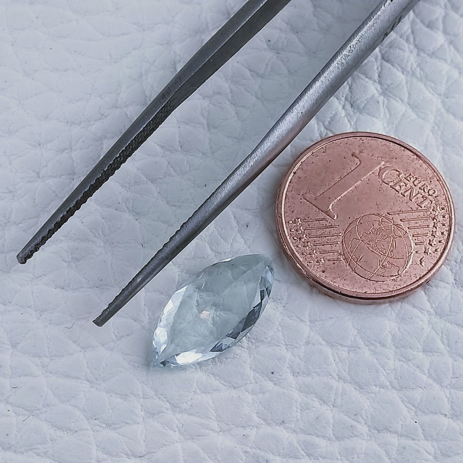 Acquamarina Naturale Taglio Marquise Sfaccettata Fatto a Mano Gemma Sciolta 14X7X4mm 2,25 Carati 1pz