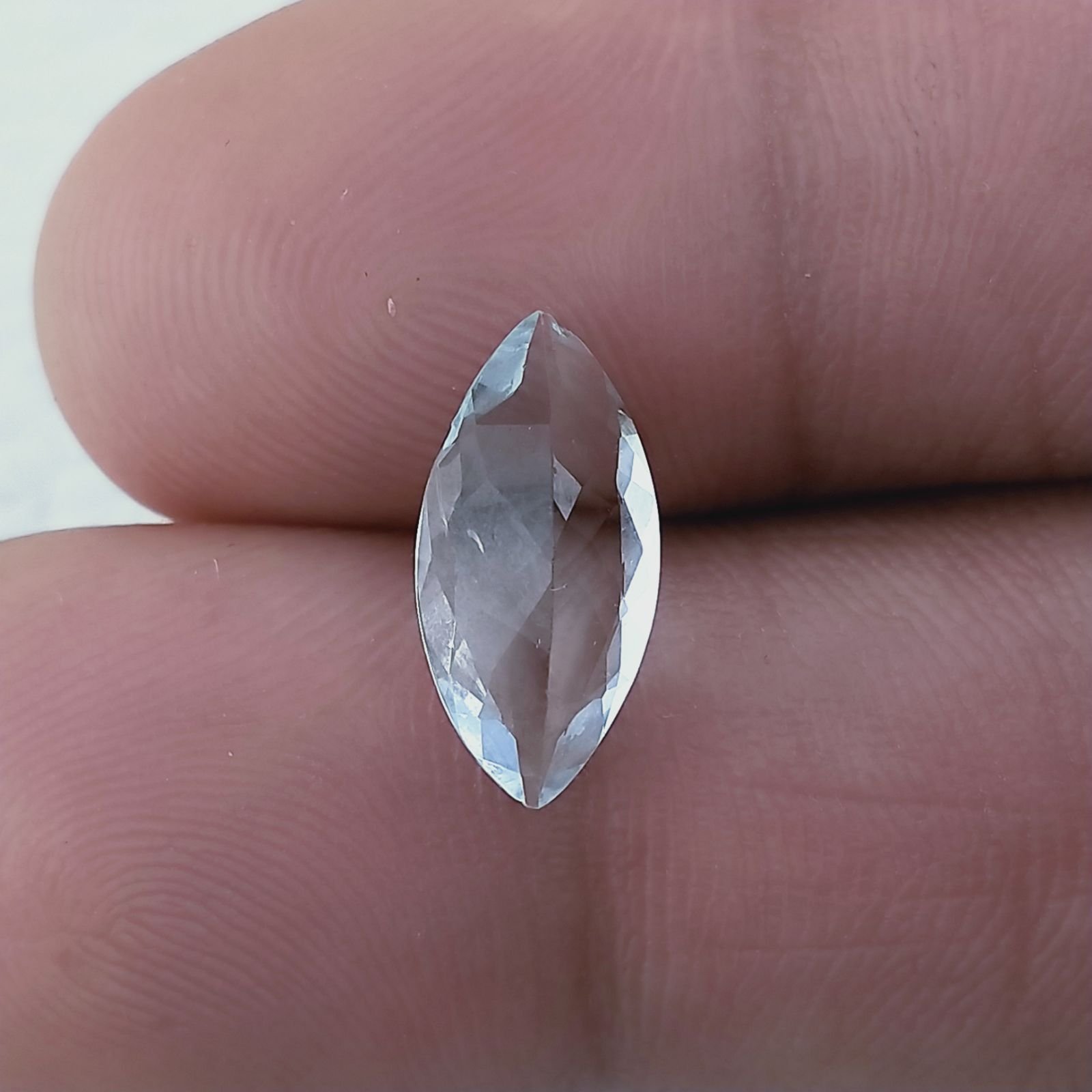 Acquamarina Naturale Taglio Marquise Sfaccettata Fatto a Mano Gemma Sciolta 14X7X4mm 2,25 Carati 1pz