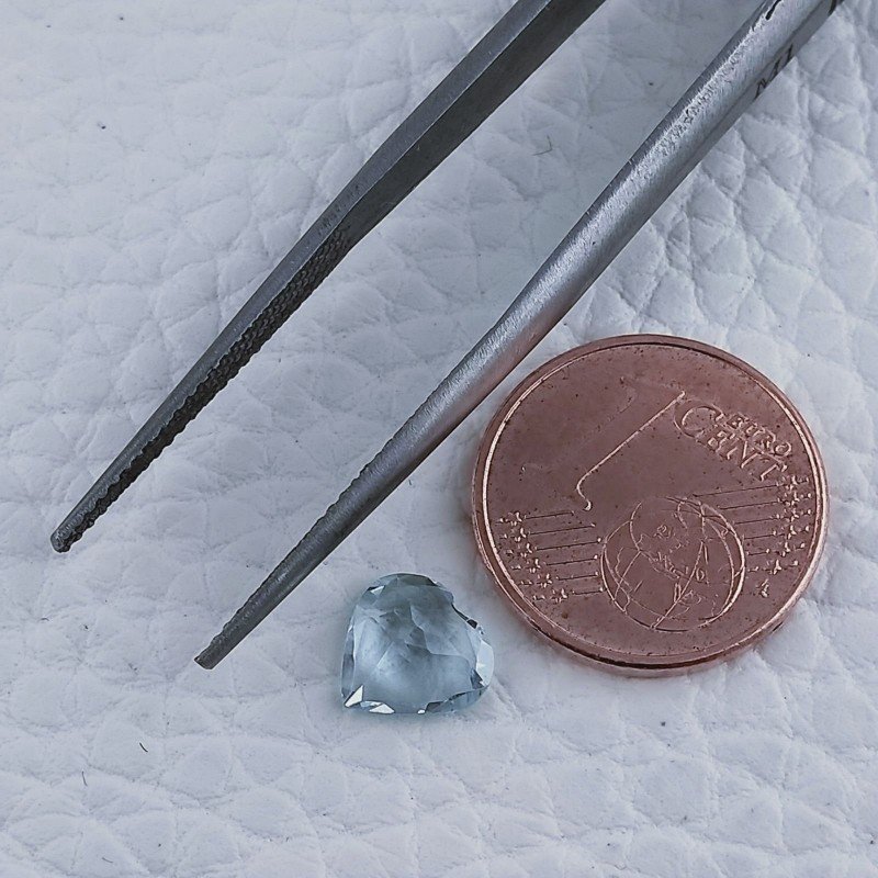 Acquamarina Naturale Taglio Cuore Sfaccettata Fatto a Mano Gemma Sciolta 7X7X3mm 1,10 Carati 1pz