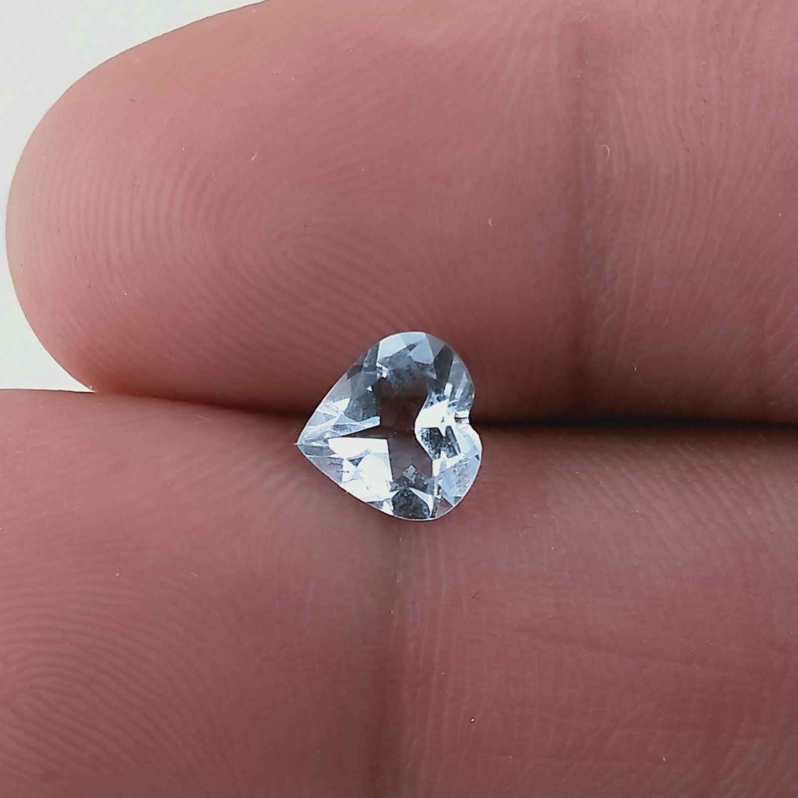 Acquamarina Naturale Taglio Cuore Sfaccettata Fatto a Mano Gemma Sciolta 7X7X3mm 1,10 Carati 1pz
