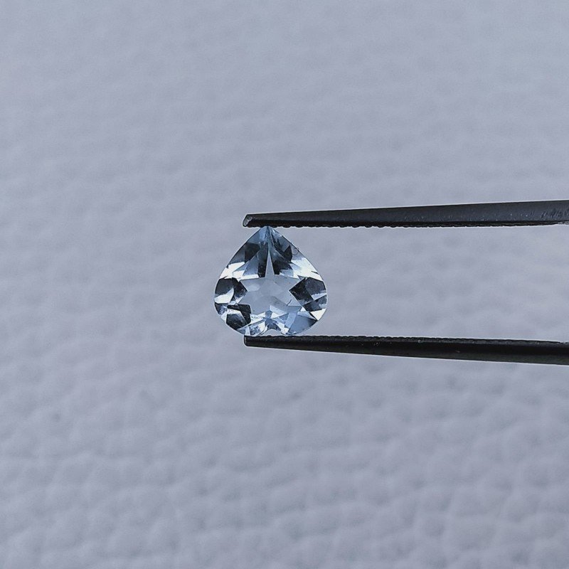 Acquamarina Naturale Taglio Cuore Sfaccettata Fatto a Mano Gemma Sciolta 7X7X3mm 1,10 Carati 1pz