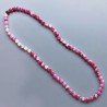 Collana Annodato di Agata Fucsia Tondo Sfaccettato 10mm