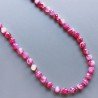 Collana Annodato di Agata Fucsia Tondo Sfaccettato 10mm