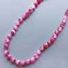 Collana Annodato di Agata Fucsia Tondo Sfaccettato 10mm