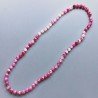 Collana Annodato di Agata Fucsia Tondo Sfaccettato 10mm