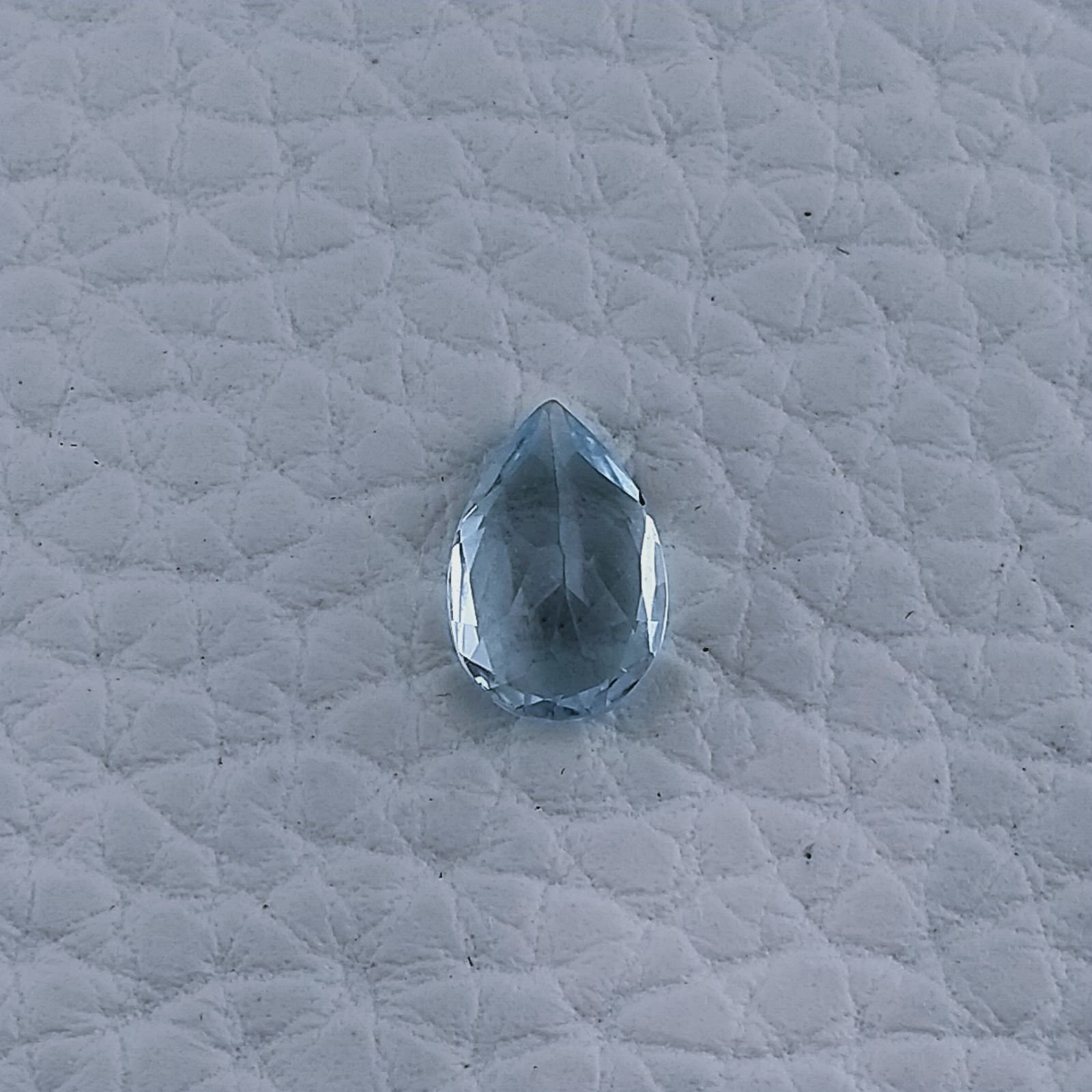 Acquamarina Naturale Taglio Goccia Sfaccettata Fatto a Mano Gemma Sciolta 9X6X3-4mm 1,65 Carati 1pz