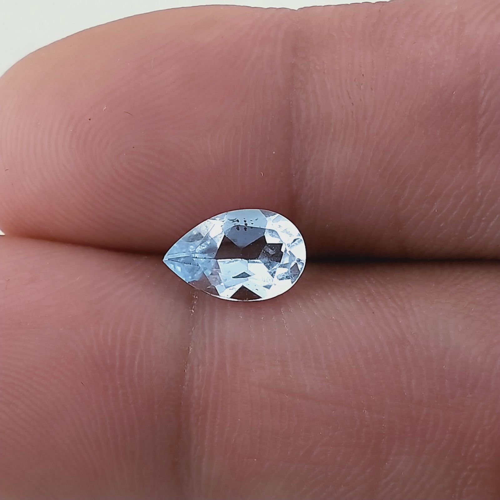 Acquamarina Naturale Taglio Goccia Sfaccettata Fatto a Mano Gemma Sciolta 9X6X3-4mm 1,65 Carati 1pz