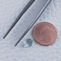 Gemma Sciolta di Acquamarina Naturale, Taglio Goccia Sfaccettato a Mano, 7x5x3-4 mm, 0,60 ct