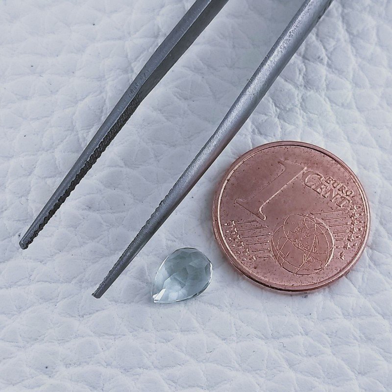 Acquamarina Naturale Taglio Goccia Sfaccettata Fatto a Mano Gemma Sciolta 7X5X3-4mm 0,60 Carati 1pz